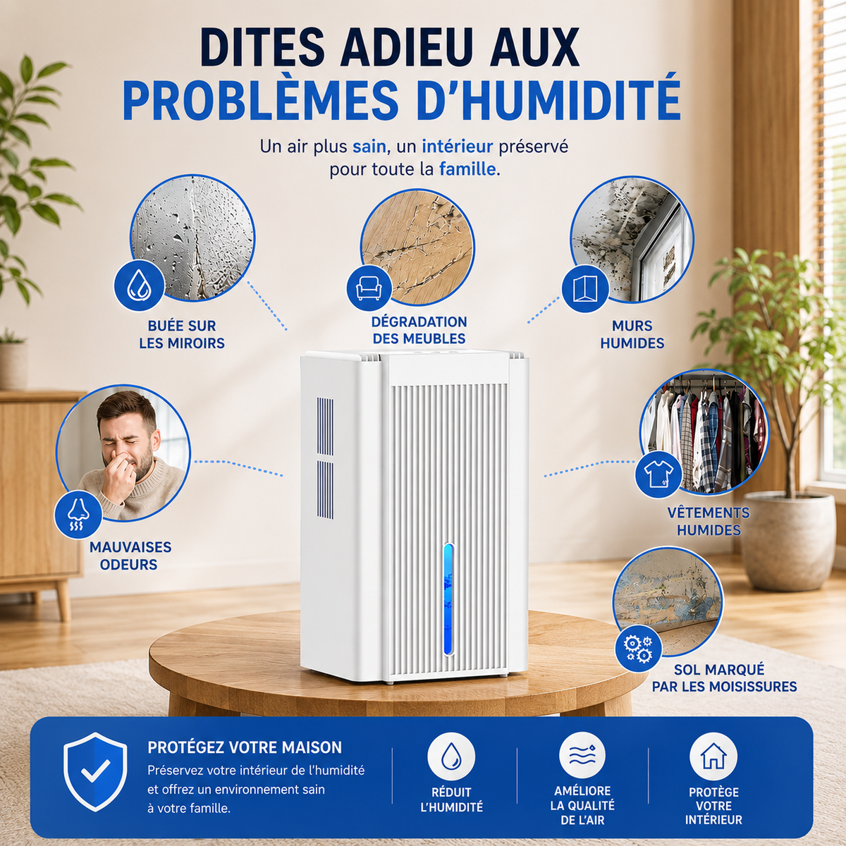 Déshumidificateur d'air Séréna | Blanc