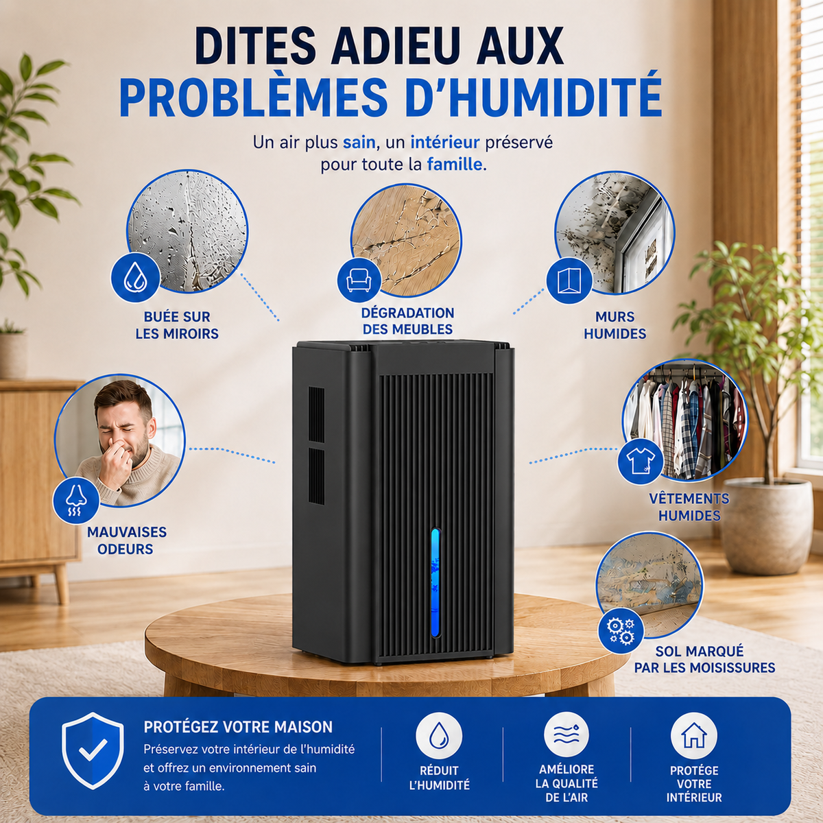 Déshumidificateur d'air Séréna | Noir