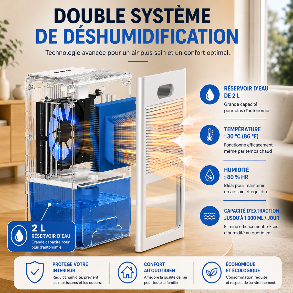Déshumidificateur d'air Séréna | Blanc